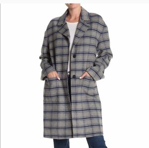NWT Avec Les Filles Plaid Pea Coat